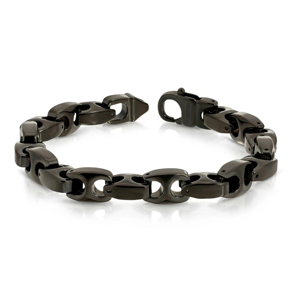 Chisel Mens Black Biker Tungsten Carbide Men's Bracelet